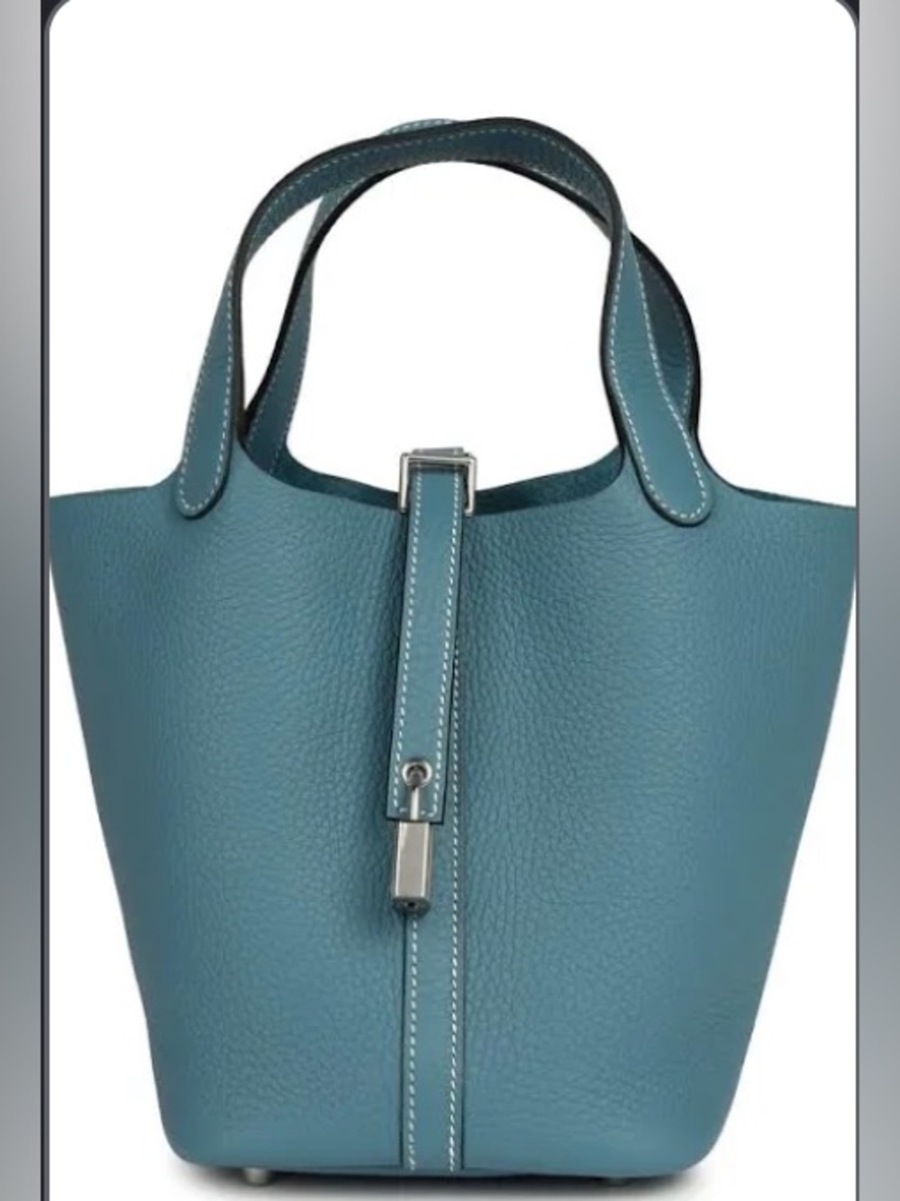 Hermès Picotin Lock 18 Blue Jean Clemence Palladium Hardware